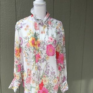 New this Spring!  Gibson Latimer floral blouse